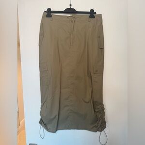 Khaki Utility Maxi Skirt
